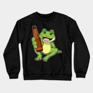 Frog with Bottle of Beer Crewneck Sweatshirt